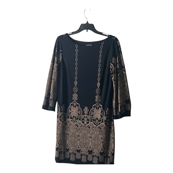 En Focus Studio Dresses & Skirts - Enfocus Women's Paisley Border Print 3/4 Sleeve Shift Dress Size 12P‎